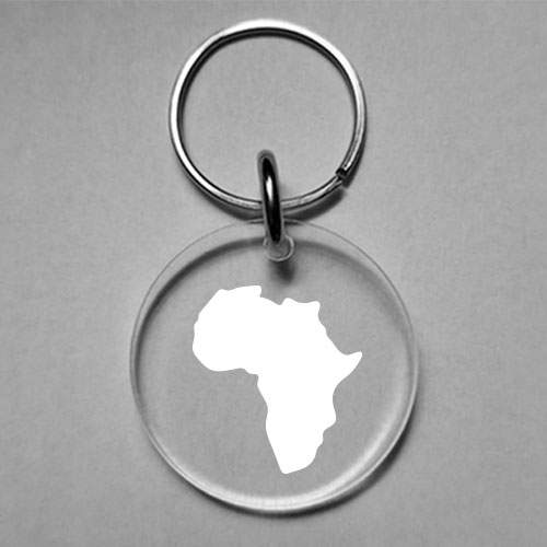 Acrylic wine glass charm with round cut-out of Africa – elegant custom wine charm by Wildcrafts