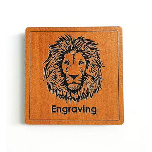 Wooden lion custom fridge magnet with detailed engraving – personalised African safari keepsake