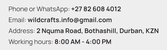 Wildcrafts contact information