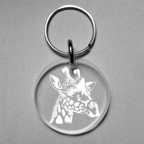 Acrylic wine glass charm with engraved giraffe design – custom party accessory handcrafted by Wildcrafts