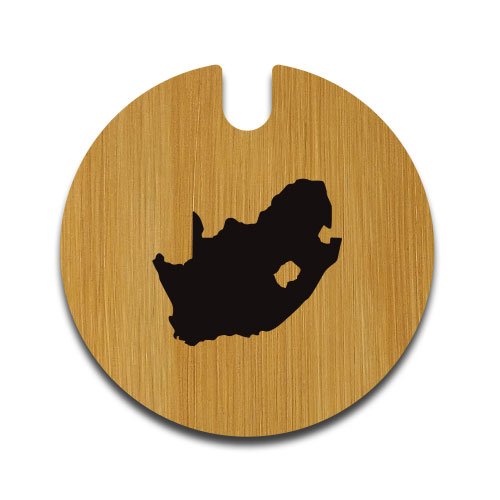 Personalised wooden license disc holder featuring the South Africa map outline – handmade by Wildcrafts
