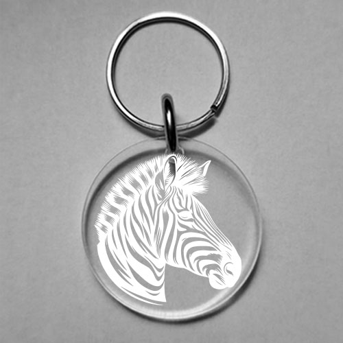 Custom zebra wine glass charm with striped engraving – acrylic wildlife-themed glass marker by Wildcrafts